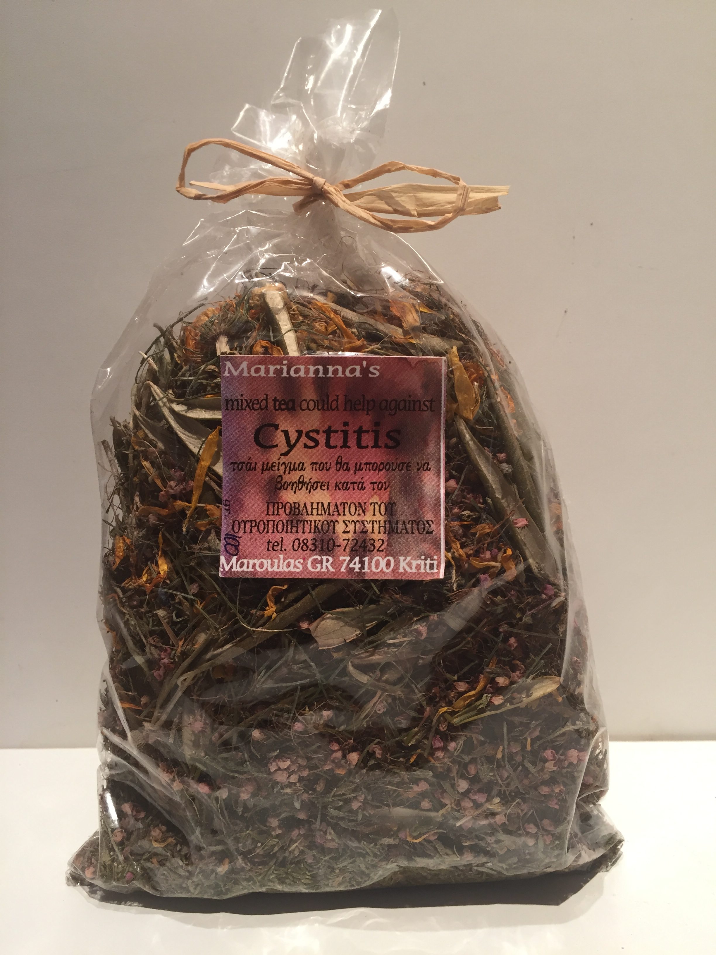 Mixed tea against cystitis and inflammations of the urine system